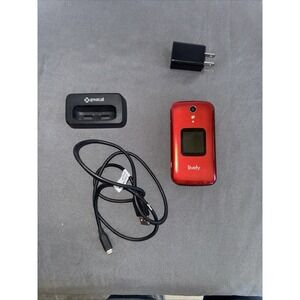 Alcatel Jitterbug Flip2 II 4053S - Red ( Lively ) 4G VoLTE Flip Phone - Bundled